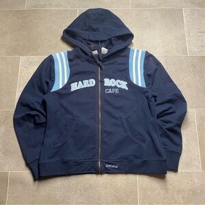 Hard Rock Cafe womens Jacket in Navy with Light Blue Accents